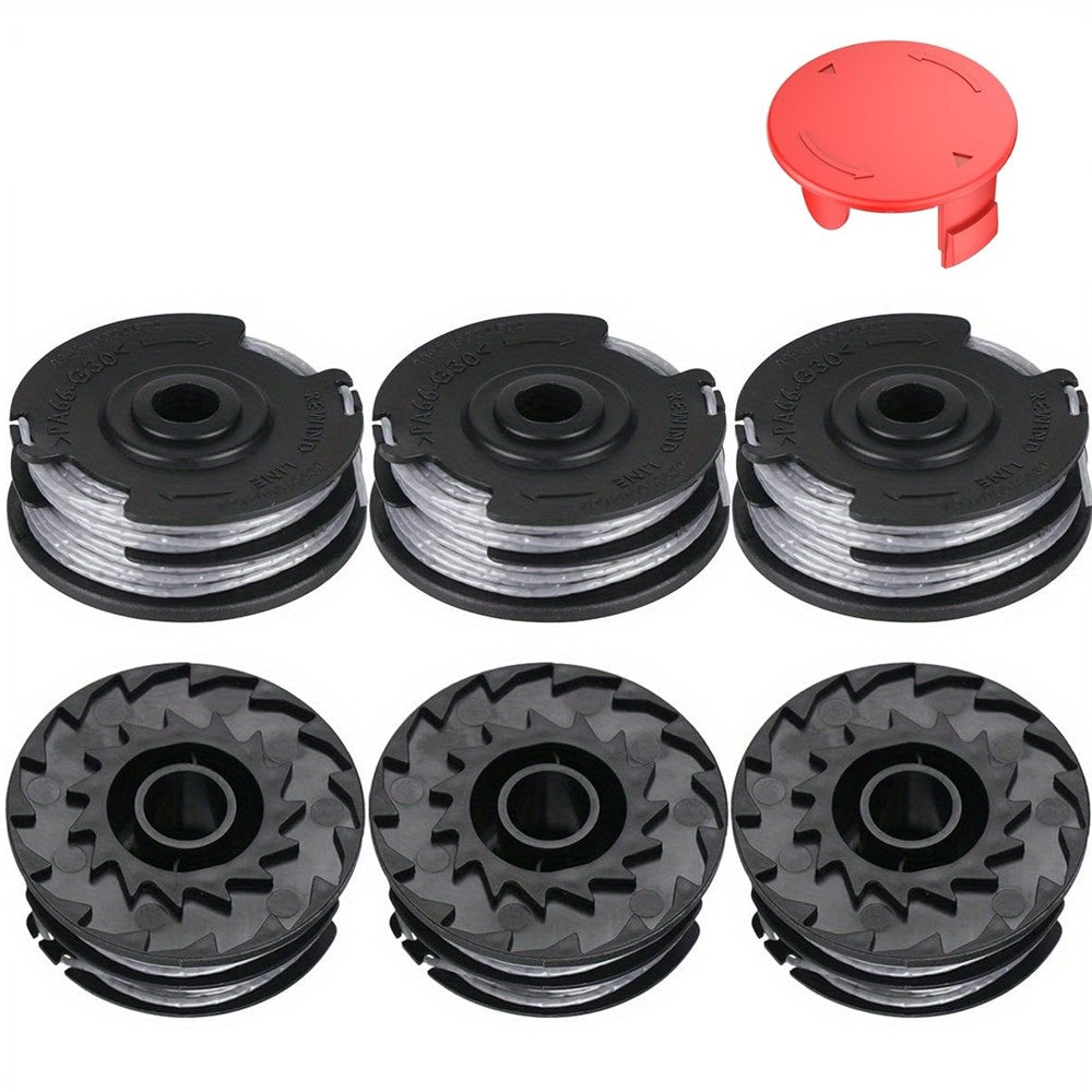 1 Set For Bosch 6PCS Lawn Mower Trimmer Spools 9 + 1 Protection Cap 1600A00X61, 1600A00DU0, F016L724381