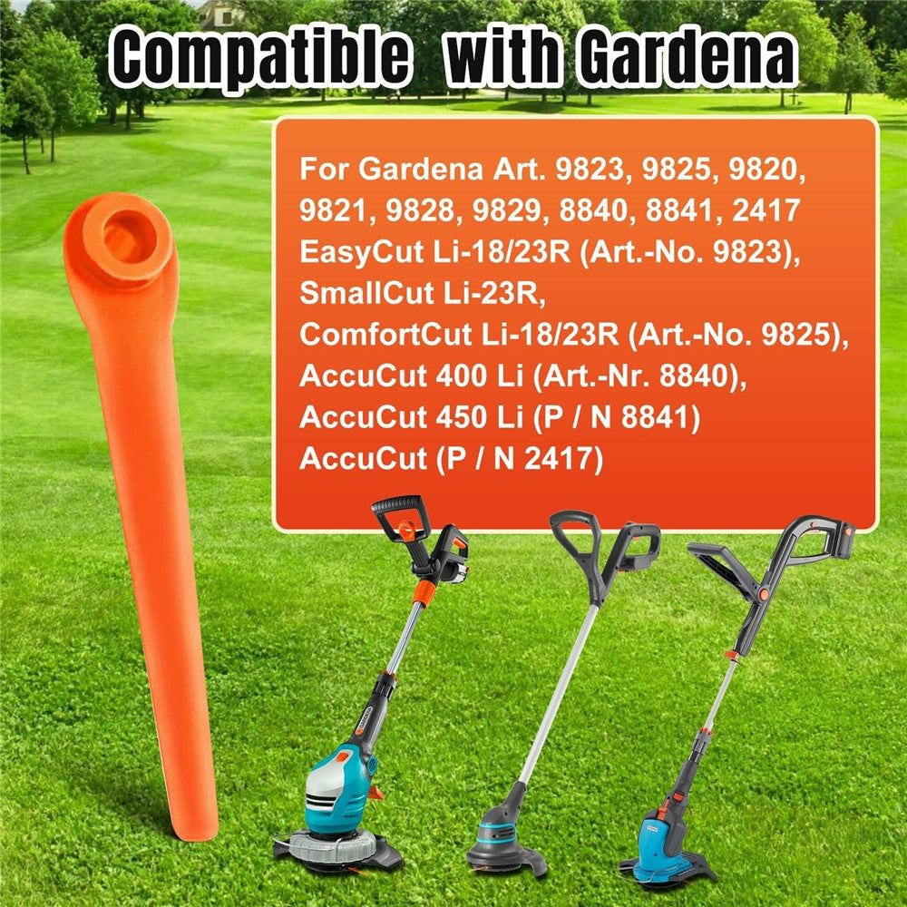L70 100Pcs Plastic Blades for Gardena 9823 / 9825 / 9820 / 9821 / 9828 Lawn Trimmer Spare Parts