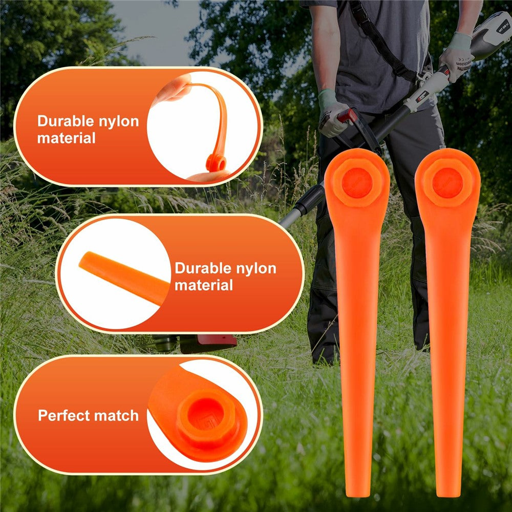 L70 100Pcs Plastic Blades for Gardena 9823 / 9825 / 9820 / 9821 / 9828 Lawn Trimmer Spare Parts