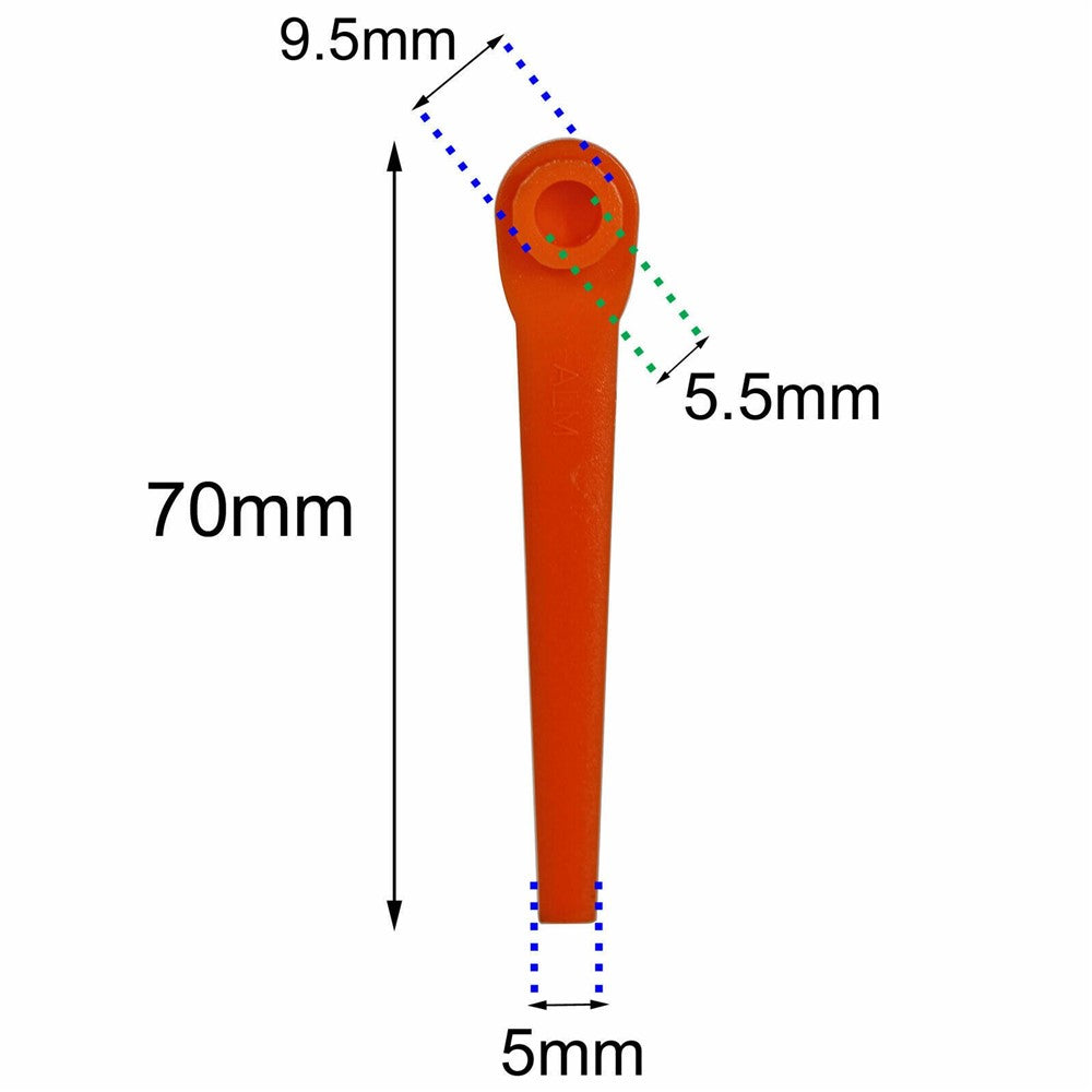 L70 50Pcs Plastic Blades for Gardena 9823 / 9825 / 9820 / 9821 / 9828 Lawn Trimmer Spare Parts