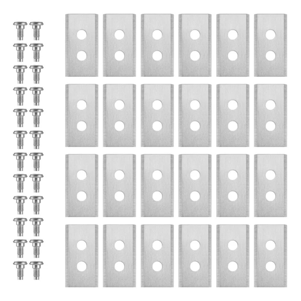 24Pcs 35x18x0.75mm Robotic Mower Blades Stainless Steel Replacement Blades for Mammotion Luba Yuka Robot Mower