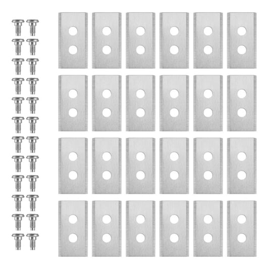 24Pcs 35x18x0.75mm Robotic Mower Blades Stainless Steel Replacement Blades for Mammotion Luba Yuka Robot Mower