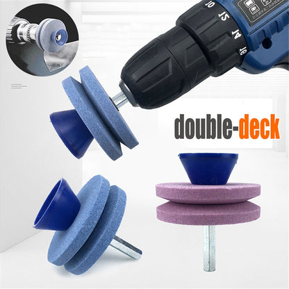 10Pcs Lawn Mower Blade Sharpener Double-Layer Universal Rotary Garden Tool