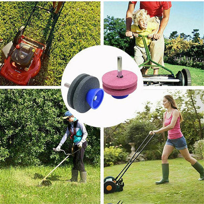 10Pcs Lawn Mower Blade Sharpener Double-Layer Universal Rotary Garden Tool