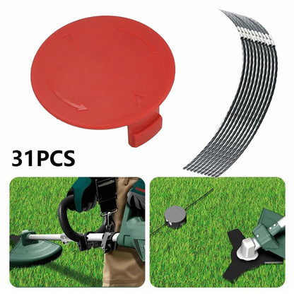 30 Trimming Wires+1 Mower Cap for Bosch AFS 23-37 Lawn Mower Replacement Parts