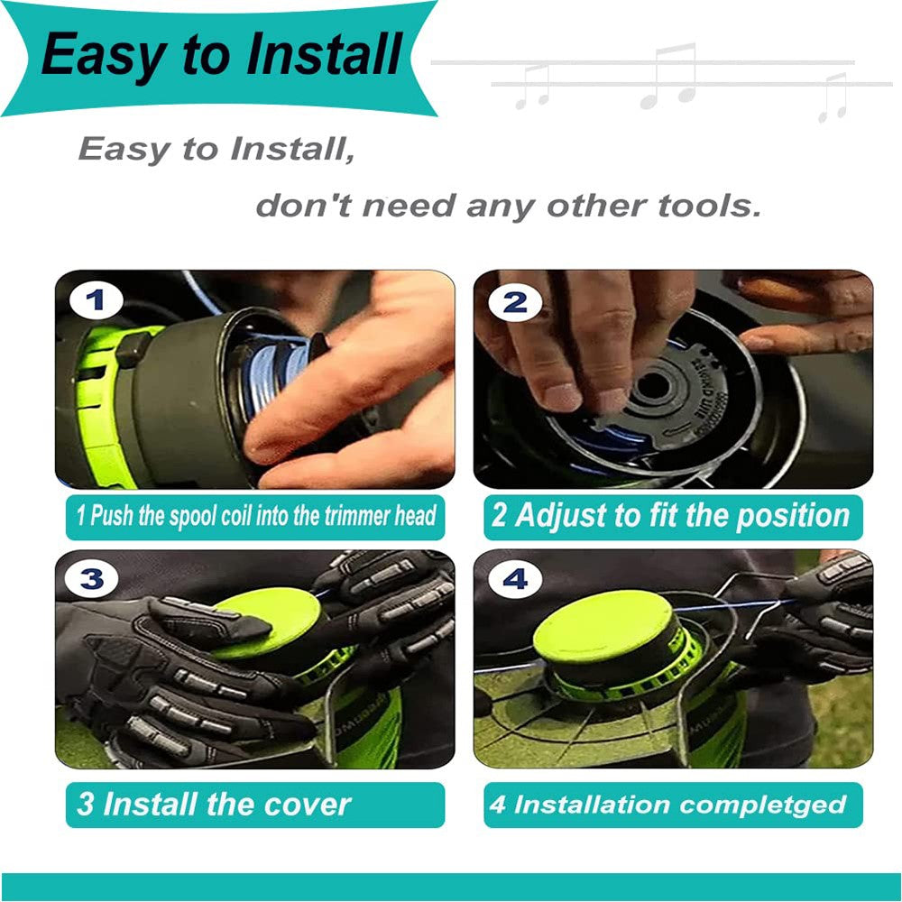 4Pcs For Makita Akkusense Lawn Mower Spool Replacement Wire Reel, 196146-9 / 195858-1