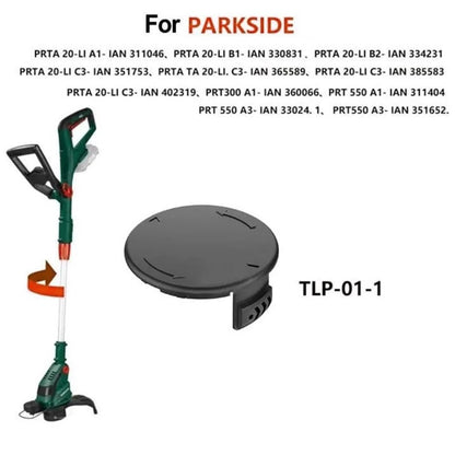 2Pcs Spare Spool Cap for Parkside Lawn Mower Spool Cover Grass Trimmer Replacement, TLP-01-1
