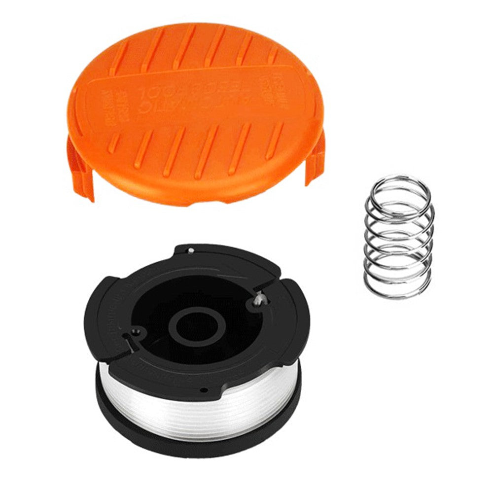 Lawn Mower Part for Black & Decker GH400  /  GH500  /  GH600 Replacement Spool + Cap + Spring, AF-100-3ZP+RC-100-P