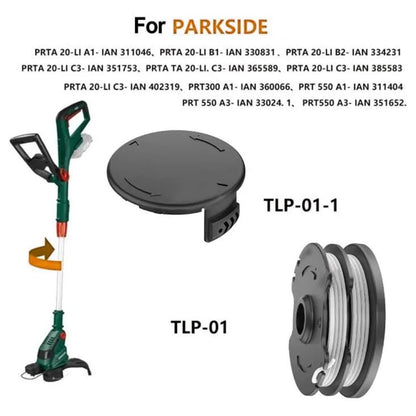 For Parkside Lawn Mower 2 Spool + Grass Trimmer Spool Cap, TLP-01 / TLP-01-1