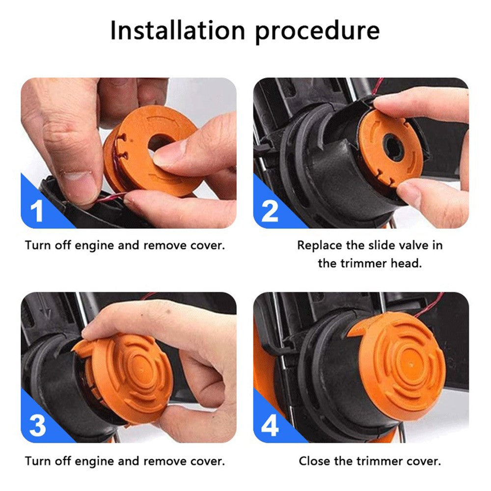 6Pcs Spool Cover for Worx WG150 / WG151 / WG163 / G165 Lawn Mower Spool Cap, WA6531