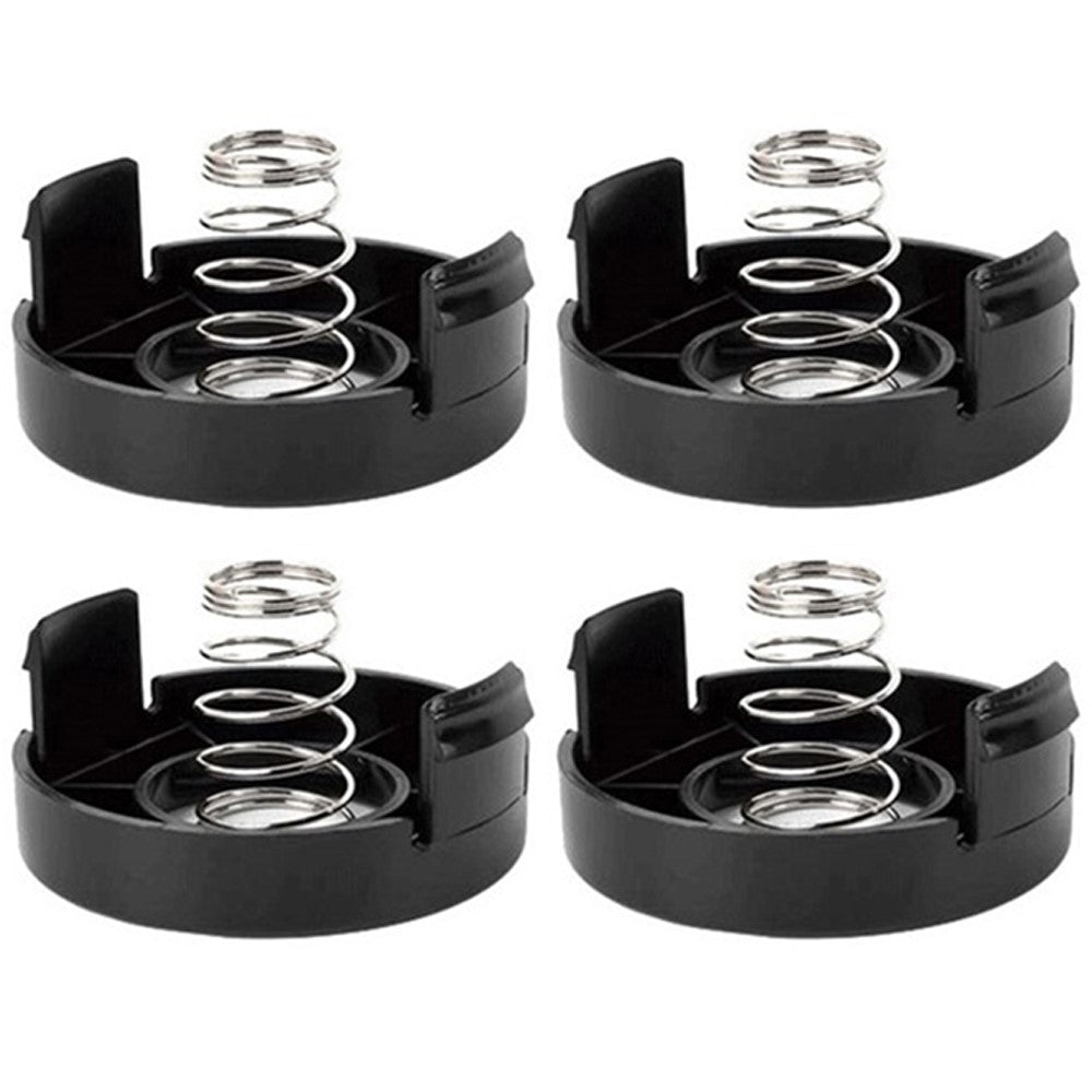 4 Spool Caps + 4 Springs for Black & Decker ST1000 / ST3000 / ST4000 / ST4500 Lawn Mower, 682378-02