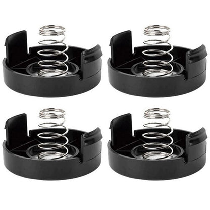 4 Spool Caps + 4 Springs for Black & Decker ST1000 / ST3000 / ST4000 / ST4500 Lawn Mower, 682378-02