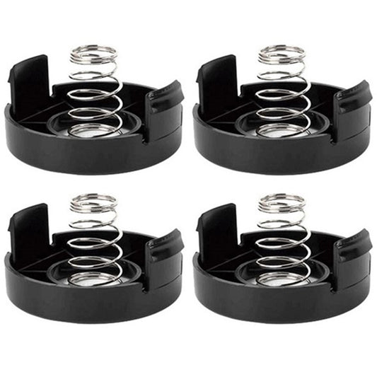 4 Spool Caps + 4 Springs for Black & Decker ST1000 / ST3000 / ST4000 / ST4500 Lawn Mower, 682378-02