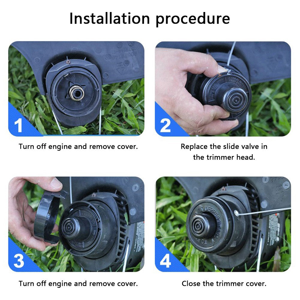 4 Spool Caps + 4 Springs for Black & Decker ST1000 / ST3000 / ST4000 / ST4500 Lawn Mower, 682378-02