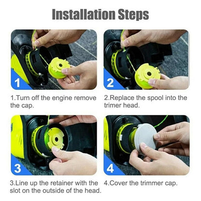 6Pcs Replacement Line Spool for Ryobi RLT36B33 / RY36LT33A-0 36V Lawn Mower Wire Reel, RAC143