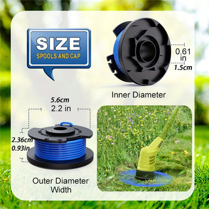 10Pcs for Ryobi 18V / 24V / 40V Lawn Mower Nylon Rope Spools, AC14RL3A