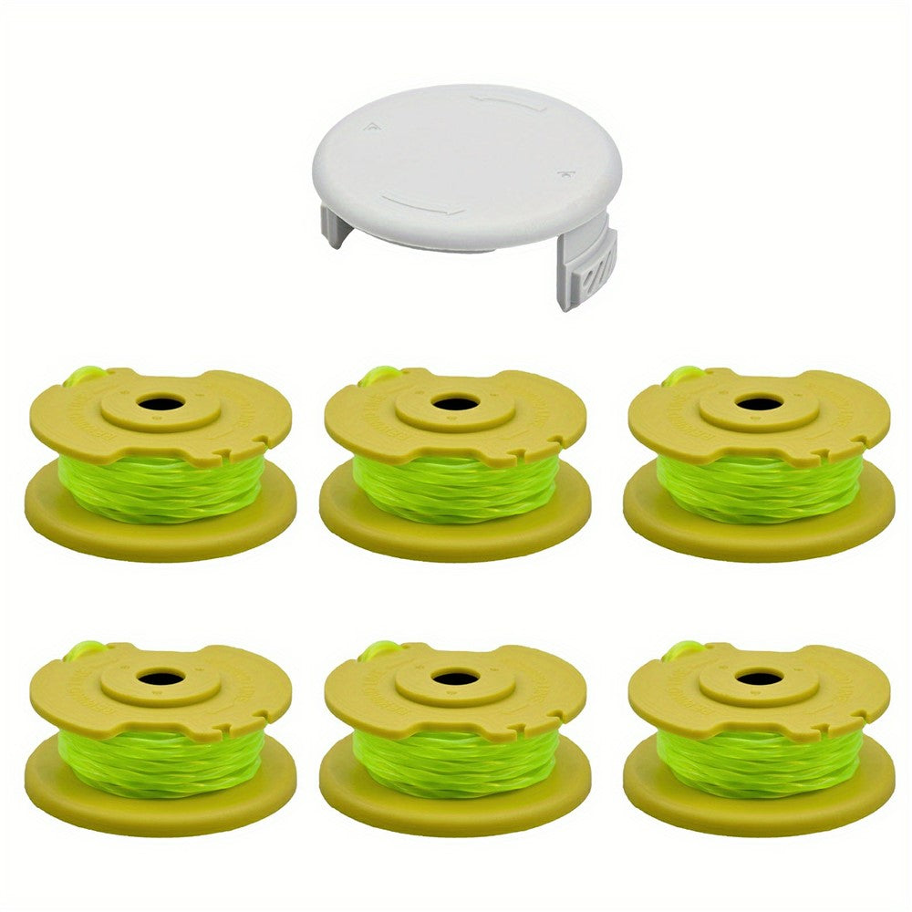 For Ryobi One+ 18V 24V 40V Lawn Mower 6 Line Spool + 1 Spool Cap, AC80RL3+AC14HCA