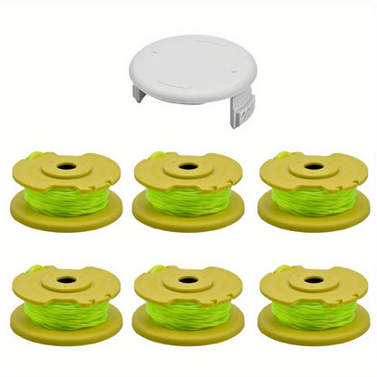 For Ryobi One+ 18V 24V 40V Lawn Mower 6 Line Spool + 1 Spool Cap, AC80RL3+AC14HCA