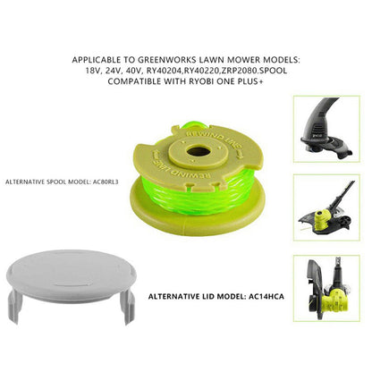 4Pcs Spool Caps for Ryobi One+ 18V 24V 40V Grass Trimmer AC14HCA Replacement Spool Cap