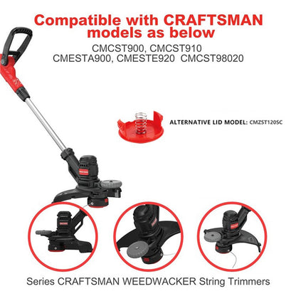 For Craftsman CMCST900 / CMCST910 Lawn Mower 3 Spool Cap + 3 Spring, CMZST120SC