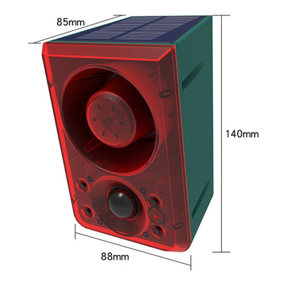 N911N Solar Alarm Infrared Sensor Sound Light Flashing Warning Light Outdoor Speaker Support Recording Voice Broadcast