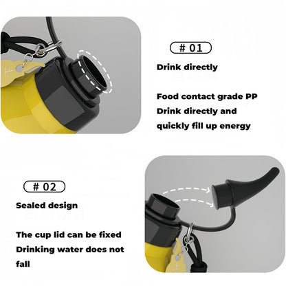 800ml Large Capacity Gourd Shape Tritan Sports Water Bottle with Pendant and Lanyard (BPA Free, No FDA)