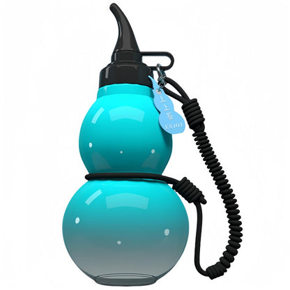 800ml Large Capacity Gourd Shape Tritan Sports Water Bottle with Pendant and Lanyard (BPA Free, No FDA)