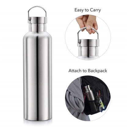 600ml Stainless Steel Water Bottle with Handle Outdoor Sports Insulated Cup (BPA Free, No FDA)