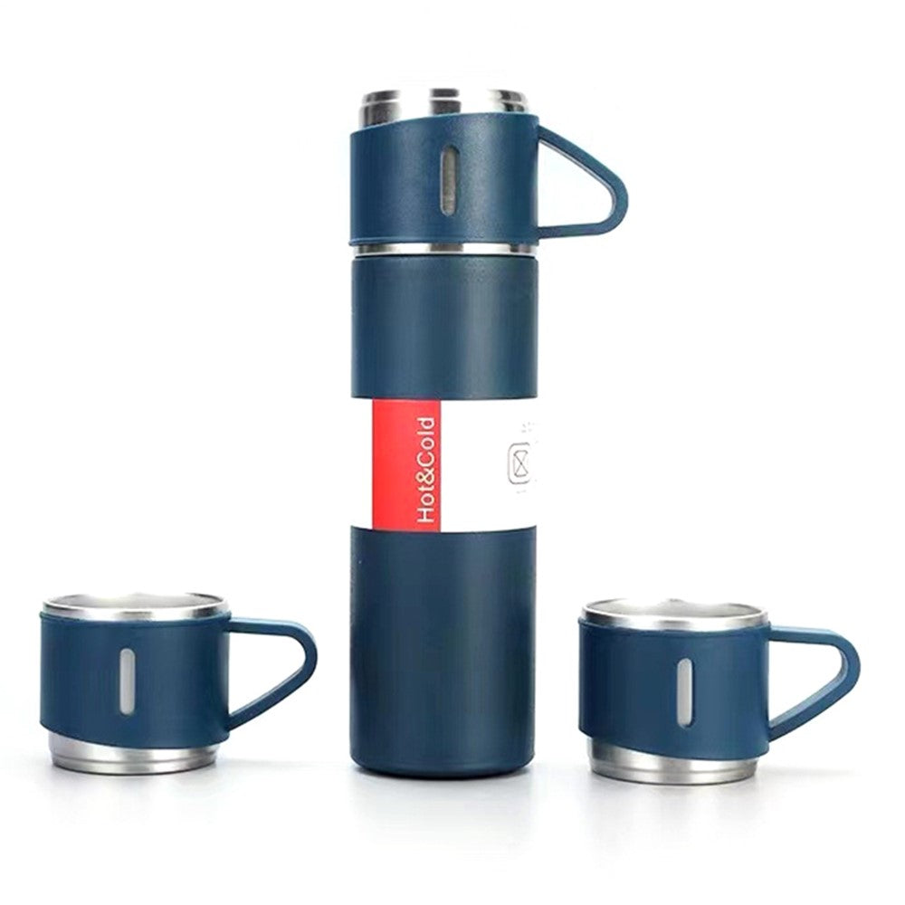 500ml 304 Stainless Steel Vacuum Insulated Water Bottle Leakproof Water Cup Mug with 3 Lid Cover (without FDA Certificate)