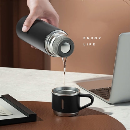 500ml 304 Stainless Steel Vacuum Insulated Water Bottle Leakproof Water Cup Mug with 3 Lid Cover (without FDA Certificate)