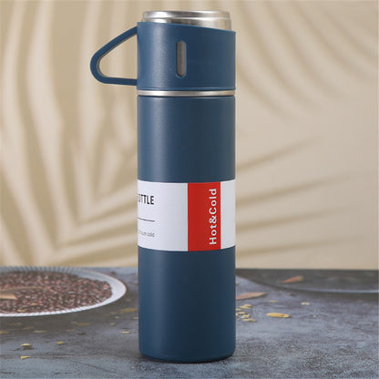 500ml 304 Stainless Steel Vacuum Insulated Water Bottle Leakproof Water Cup Mug with 3 Lid Cover (without FDA Certificate)