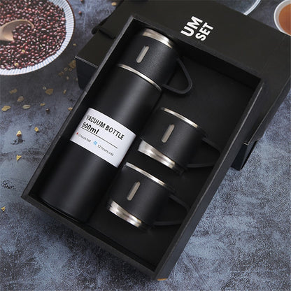 500ml 304 Stainless Steel Vacuum Insulated Water Bottle Leakproof Water Cup Mug with 3 Lid Cover (without FDA Certificate)
