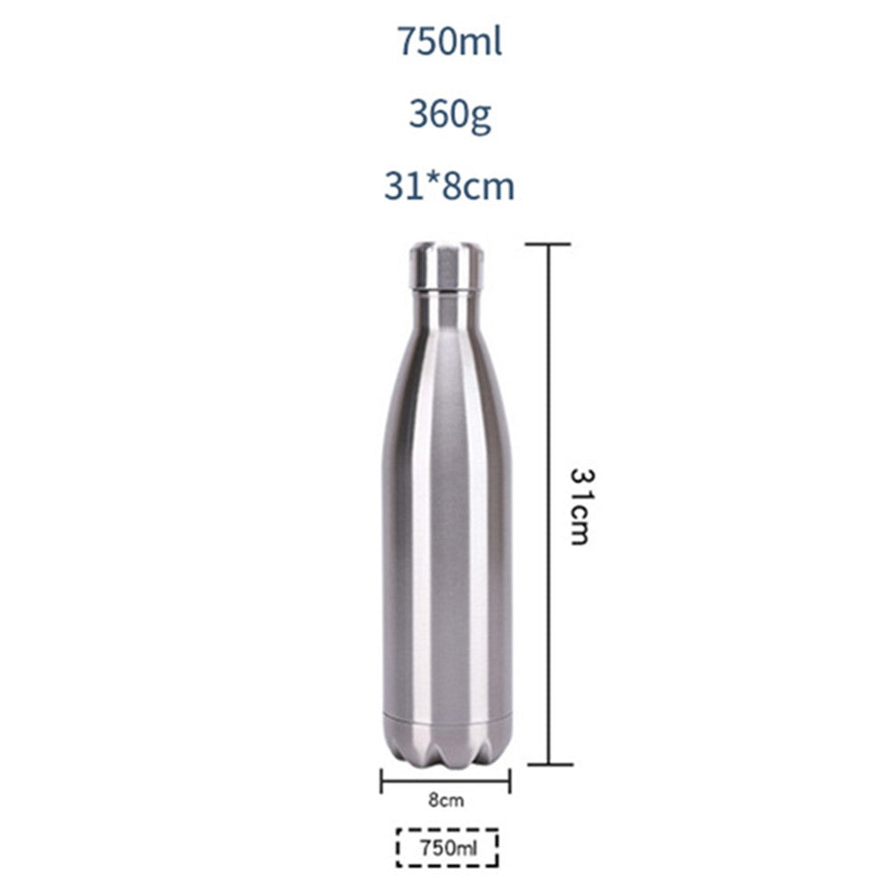 JUNSUNMAY 750ml 304 Stainless Steel Double Layer Insulated Cup Office School Gym Water Bottle (BPA-Free, No FDA Certification)