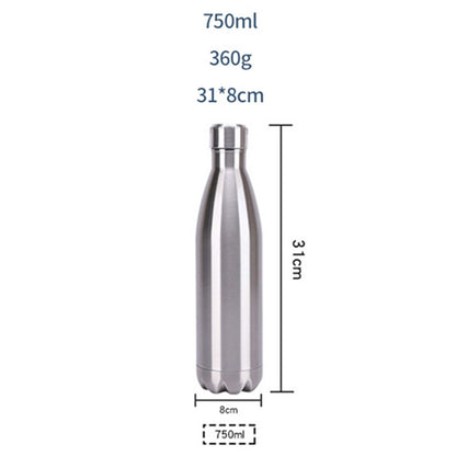 JUNSUNMAY 750ml 304 Stainless Steel Double Layer Insulated Cup Office School Gym Water Bottle (BPA-Free, No FDA Certification)