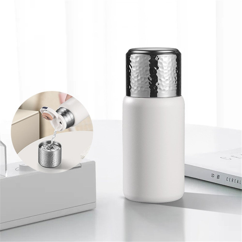 300ml 316 Stainless Steel Insulated Cup Hammered Texture Lid Water Bottle with Tea Strainer (BPA-Free, No FDA Certification)