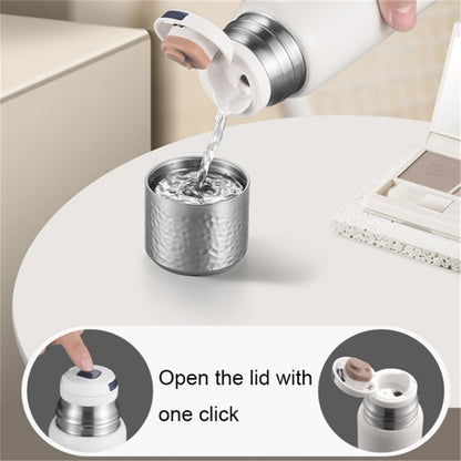 300ml 316 Stainless Steel Insulated Cup Hammered Texture Lid Water Bottle with Tea Strainer (BPA-Free, No FDA Certification)