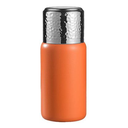 300ml 316 Stainless Steel Insulated Cup Hammered Texture Lid Water Bottle with Tea Strainer (BPA-Free, No FDA Certification)