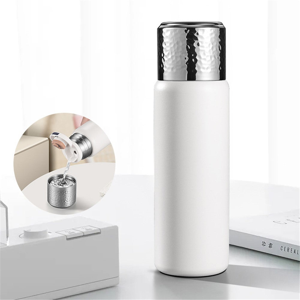 430ml Hammered Texture Lid 316 Stainless Steel Insulated Water Bottle with Tea Strainer (BPA-Free, No FDA Certification)