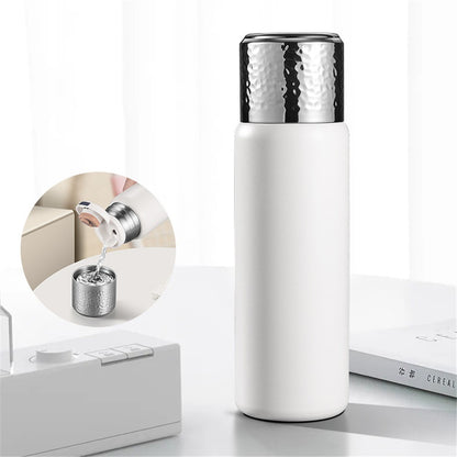 430ml Hammered Texture Lid 316 Stainless Steel Insulated Water Bottle with Tea Strainer (BPA-Free, No FDA Certification)