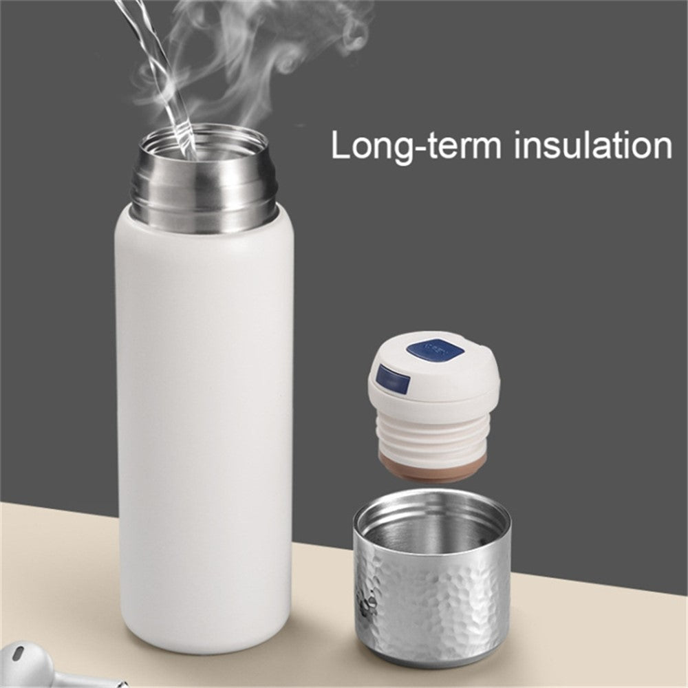 430ml Hammered Texture Lid 316 Stainless Steel Insulated Water Bottle with Tea Strainer (BPA-Free, No FDA Certification)