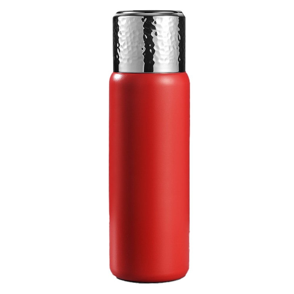 430ml Hammered Texture Lid 316 Stainless Steel Insulated Water Bottle with Tea Strainer (BPA-Free, No FDA Certification)