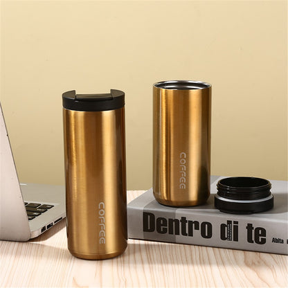 400ml 304 Stainless Steel Insulated Coffee Cup Car Home Water Bottle (BPA-Free, No FDA Certification)