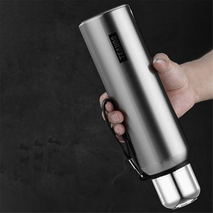 TEAHOO 800ML 316 Stainless Steel Insulated Cup Water Bottle with Cloth Sleeve (BPA-Free, No FDA)