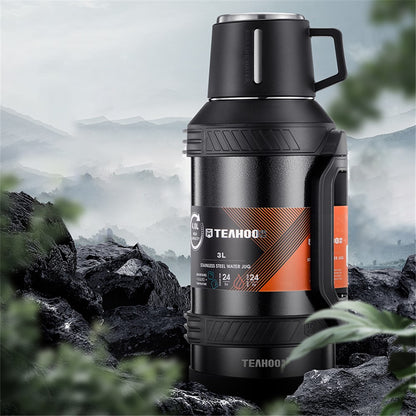 TEAHOO 3.0L Leak Proof 304 Stainless Steel Insulated Cup Water Bottle (BPA Free, No FDA)