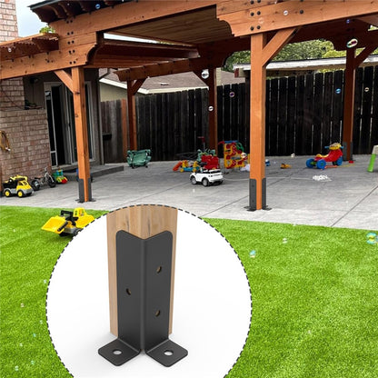 8Pcs Gazebo Bracket Kit Post Base Connector for Pergola Fence Patio Adjustable Metal Support