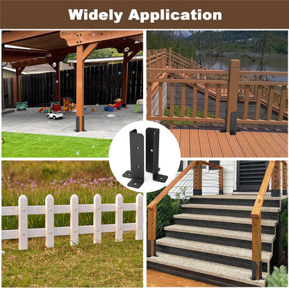 2Pcs Gazebo Bracket Kit Post Base Connector for Pergola Fence Patio Adjustable Metal Support
