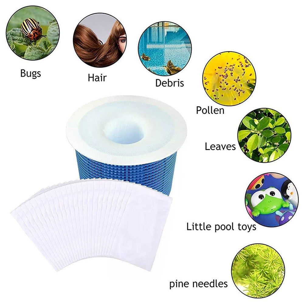 10Pcs Pool Skimmer Socks Nylon Filter Net Debris Bag Basket Liner for Swimming Pool