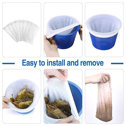 10Pcs Pool Skimmer Socks Nylon Filter Net Debris Bag Basket Liner for Swimming Pool