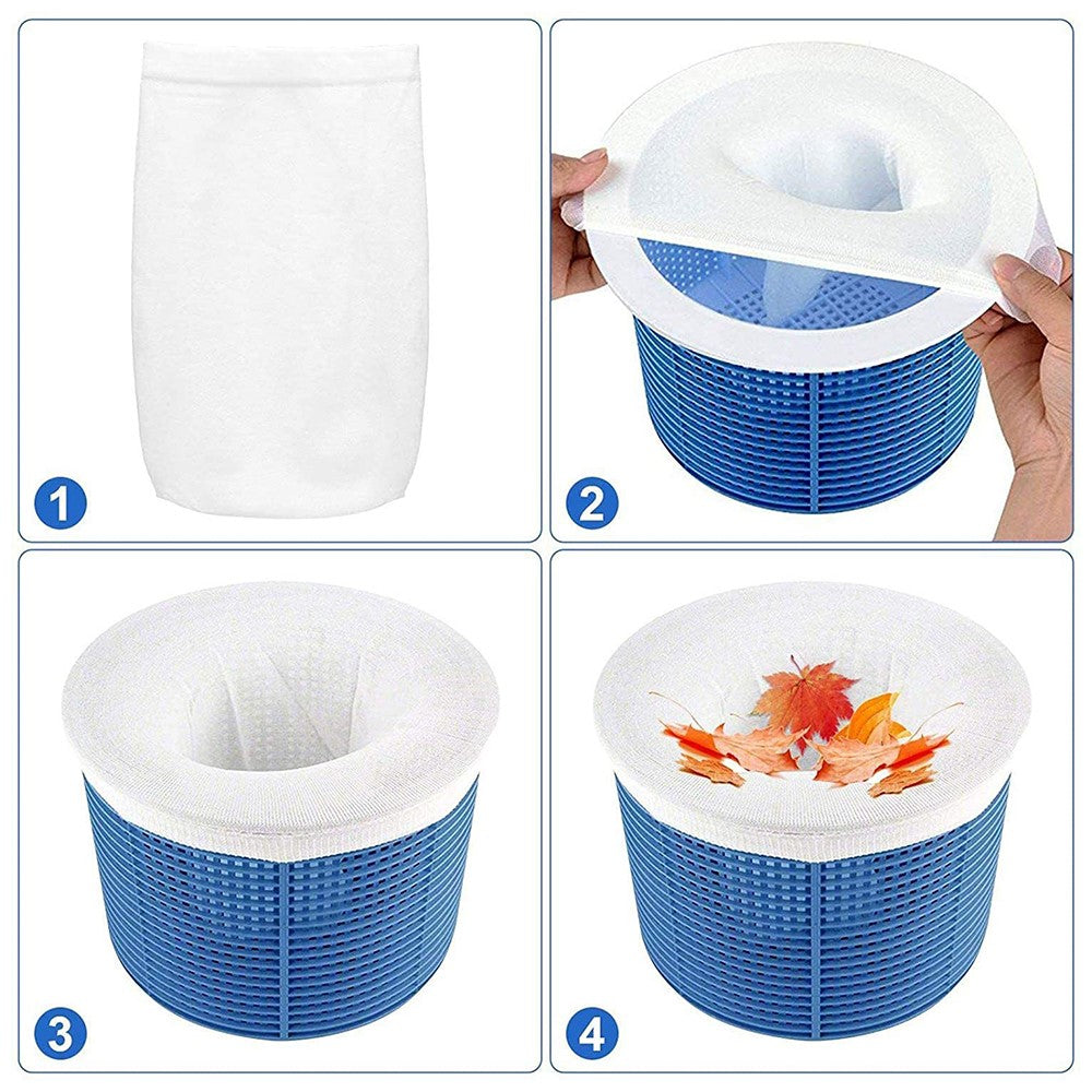 10Pcs Pool Skimmer Socks Nylon Filter Net Debris Bag Basket Liner for Swimming Pool