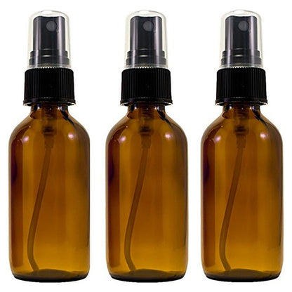 3Pcs 50ml Amber Glass Spray Bottle UV Protection Travel Fine Mist Sprayer for Oils Perfumes